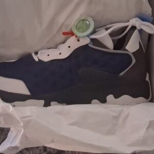 Men Jordan  Navy and White Sneakers